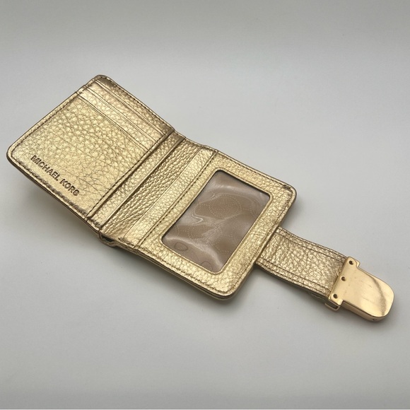 Michael Kors Metallic Gold Leather Wallet - Picture 7 of 10